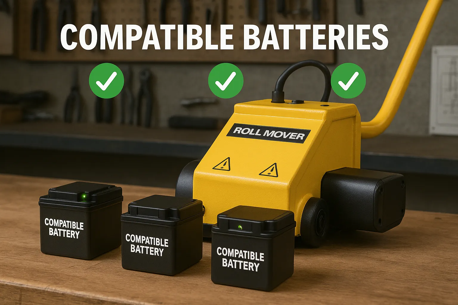Compatible replacement battery packs for roll movers